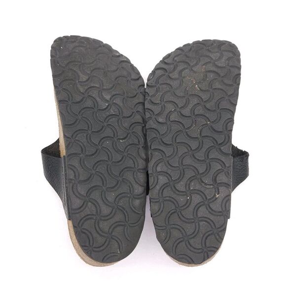 Birkenstock Womens US 7 EU 38 Gizeh Black Leather Sandals Slip On Cork Flip Flop - Picture 9 of 9